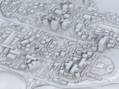 Game City Island Low-poly 3D model