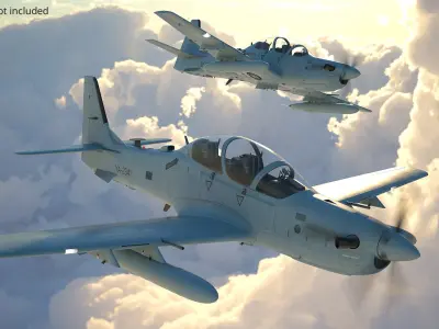  A-29 Super Tucano Attack Aircraft Rigged 
