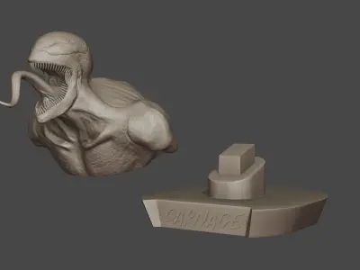 Carnage bust of creature with mouth 3D print model