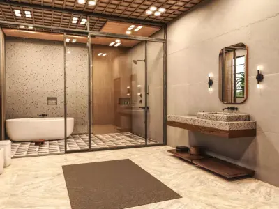 Japandi Bathroom 3D model