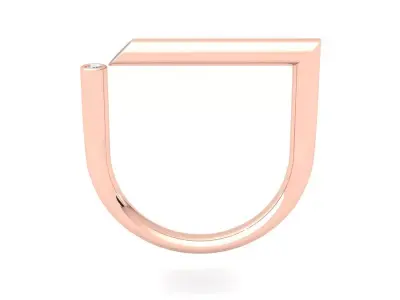 Light Weight Diamond Ring 3d Model and Render  3D print model 2
