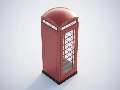 English phone booth 3D model