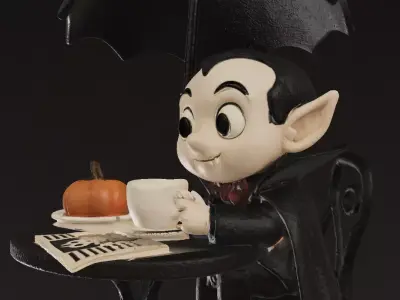 The Vampires Coffee Corner 3D Printable Miniature STL Model 3D model