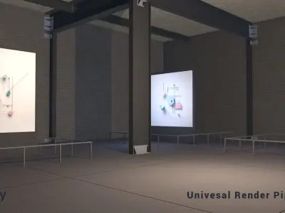 Modular Art Gallery 02 Unity Asset Low-poly 3D model