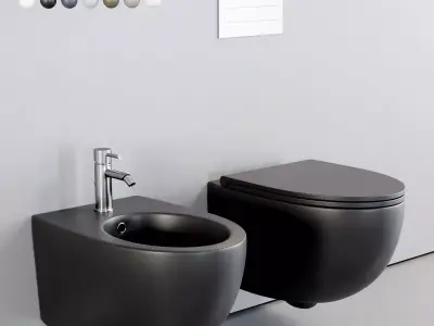 Esedra by SDR Ceramiche Bull Wall-Hung WC Low-poly 3D model