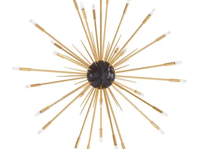 Nebula gold and starburst chandelier 3D model