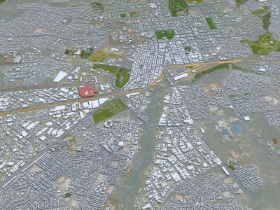 Harare Zimbabwe 35km Low-poly 3D model