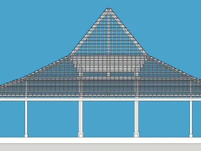 Traditional Wooden Javanese House or named Joglo  3D model