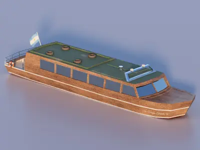 Passenger Ferry Boat  Low-poly 3D model