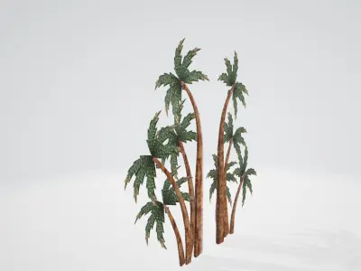 Palm Trees Tropical Metal Wall Art Set of Two 3D model