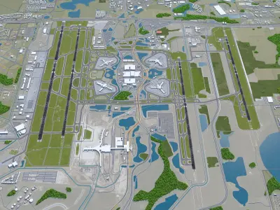 Orlando Airport 15km Low-poly 3D model