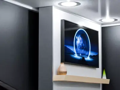 Futuristic Exhibition Booth Design Modern Minimal Setup 3D model