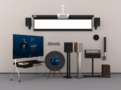 Modern High-Fidelity Audio Home Theater System Low-poly 3D model
