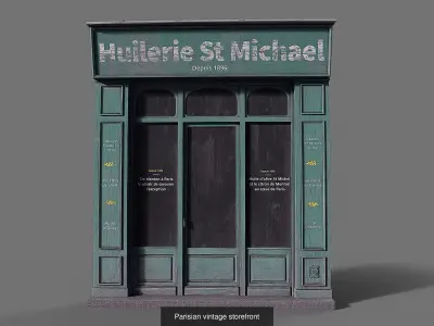 Detailed Parisian shopfronts collection  3D Model Pack