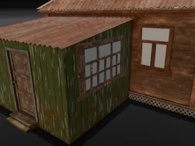 Rusted Old House Low-poly 3D model