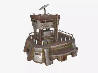 SciFi Facility B10 Abandoned - Sci Fi Exterior Design Low-poly 3D model
