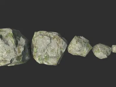 Rocks for MobileGame Low-poly 3D model