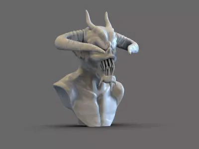 Demon bust 3D print model