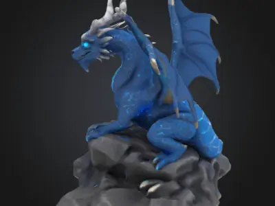 Isco the Ice Dragon - 3D Printable  3D print model