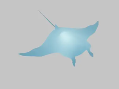 Indirect lighting of stingray and manta ray 3D model