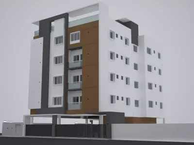 RESIDENTIAL BUILDING WITH FOUR FLOORS 3D model