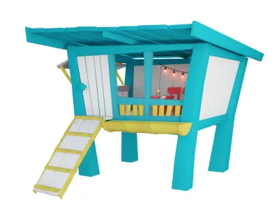 3D Tree House Set With Rig 3D model