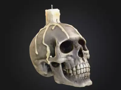 Skull Candle Low-poly 3D model