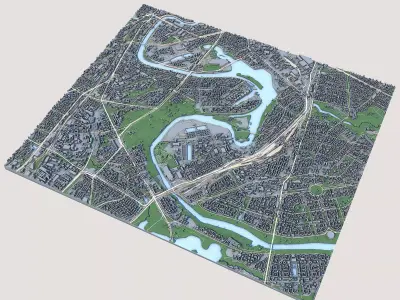 Part of Moscow City Russia 2 3D model