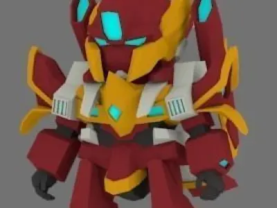 Super Mecha 9 - Tareak of Code Name T3123 Low-poly 3D model