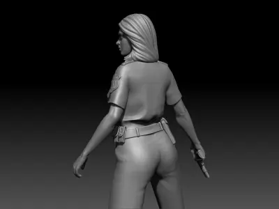  Police Girl for 3d Print 3D print model