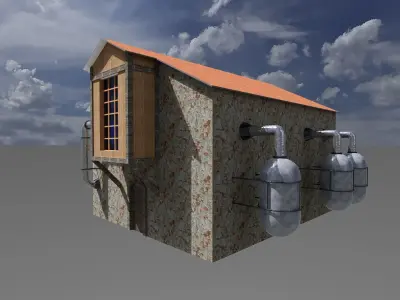 steampunk house 01 3D model