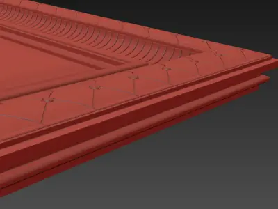 Carved frame floor mirror 3D model