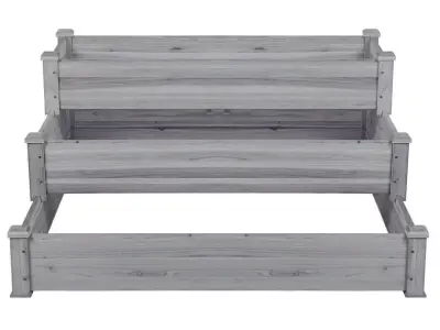 Wooden Elevated Raised Garden Bed Planter Kit 3D model