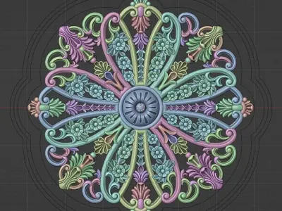 Rosette  pattern  carving 3D model