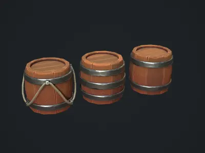 Barrel Stylzied Low-poly 3D model