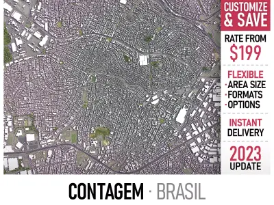 Contagem - 3D City Model Low-poly 3D model