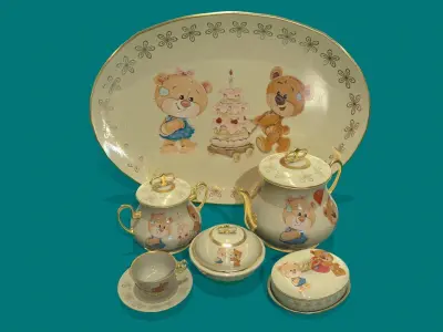 Porcelain Tea set-7 3D model