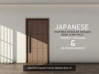 Set II of 10 Realistic Wooden door collection low poly Doors 3D Model Pack