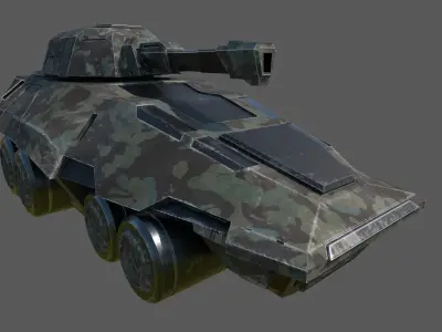 SCI FI TANK 3 Low-poly 3D model
