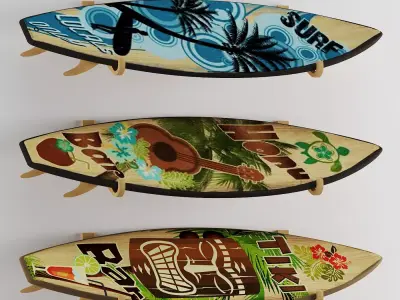 Wooden Surfboards  3D model