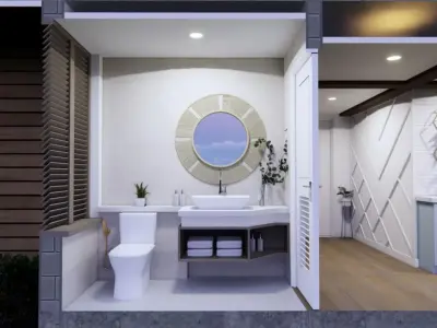 Toilet Lavatory with Faucet for Enscape 3D model