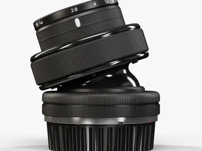 Lensbaby Composer Pro Edge 80 Optic lens Low-poly 3D model