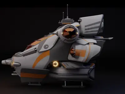 Lowpoly Sci-fi Spaceship Low-poly 3D model