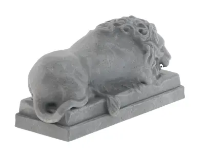 Lion stone statue 01 3D model