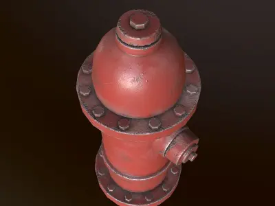 Fire Hydrant - PBR Game Ready Low-poly 3D model