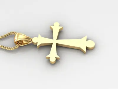Light Gold 18K Cross Pendant 2CP008 3D print model