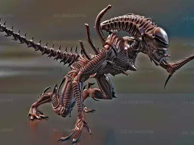 Alien Xenomorph Low-poly 3D model