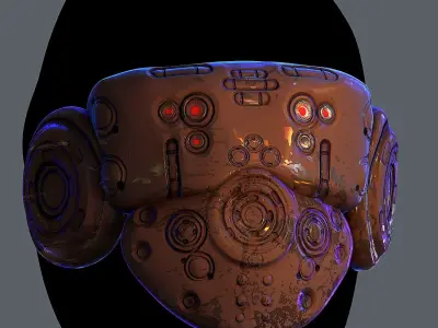 Gas mask helmet 3d model scifi Low-poly Low-poly 3D model Low-poly 3D model 74