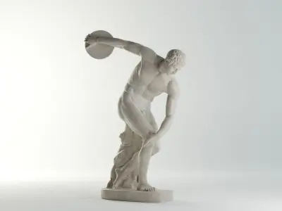 The Discobolus Tivoli Sculpture VR AR Mobile-ready Game-ready Low-poly 3D model
