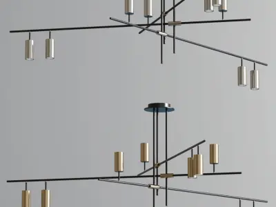 Modern pendant light collection 08 3D model